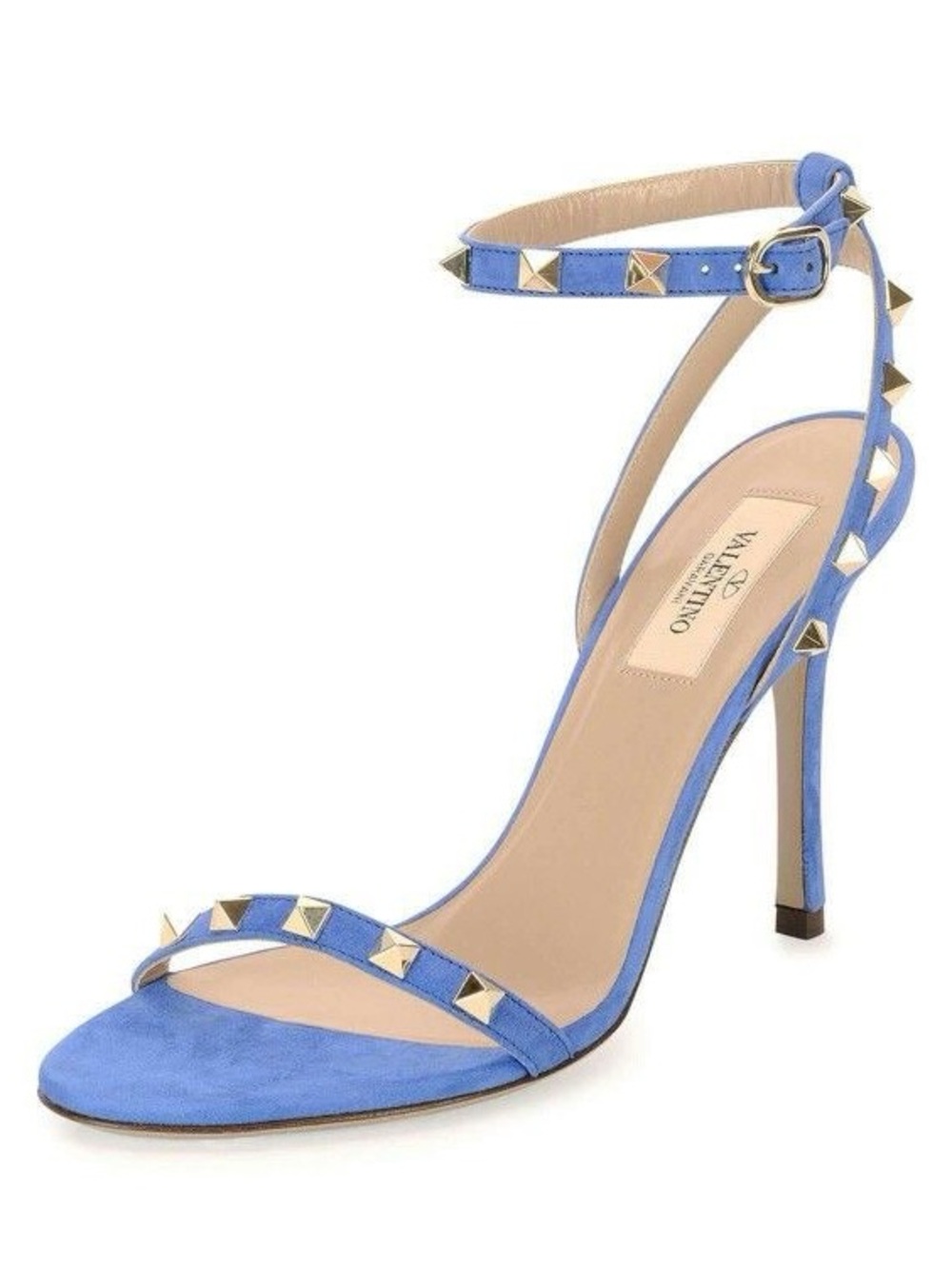 Valentino Rockstud suede naked ankle strap sandal size 37